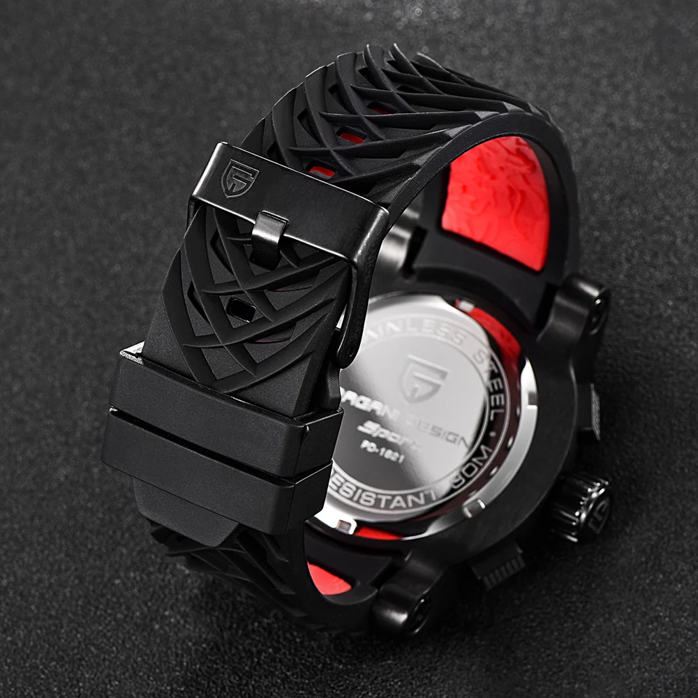 Top Brand Hot Men Quartz Watch PAGANI DESIGN Chinese Dragon Calendar Silicone Strap Multifunction Chronograph Waterproof Watch