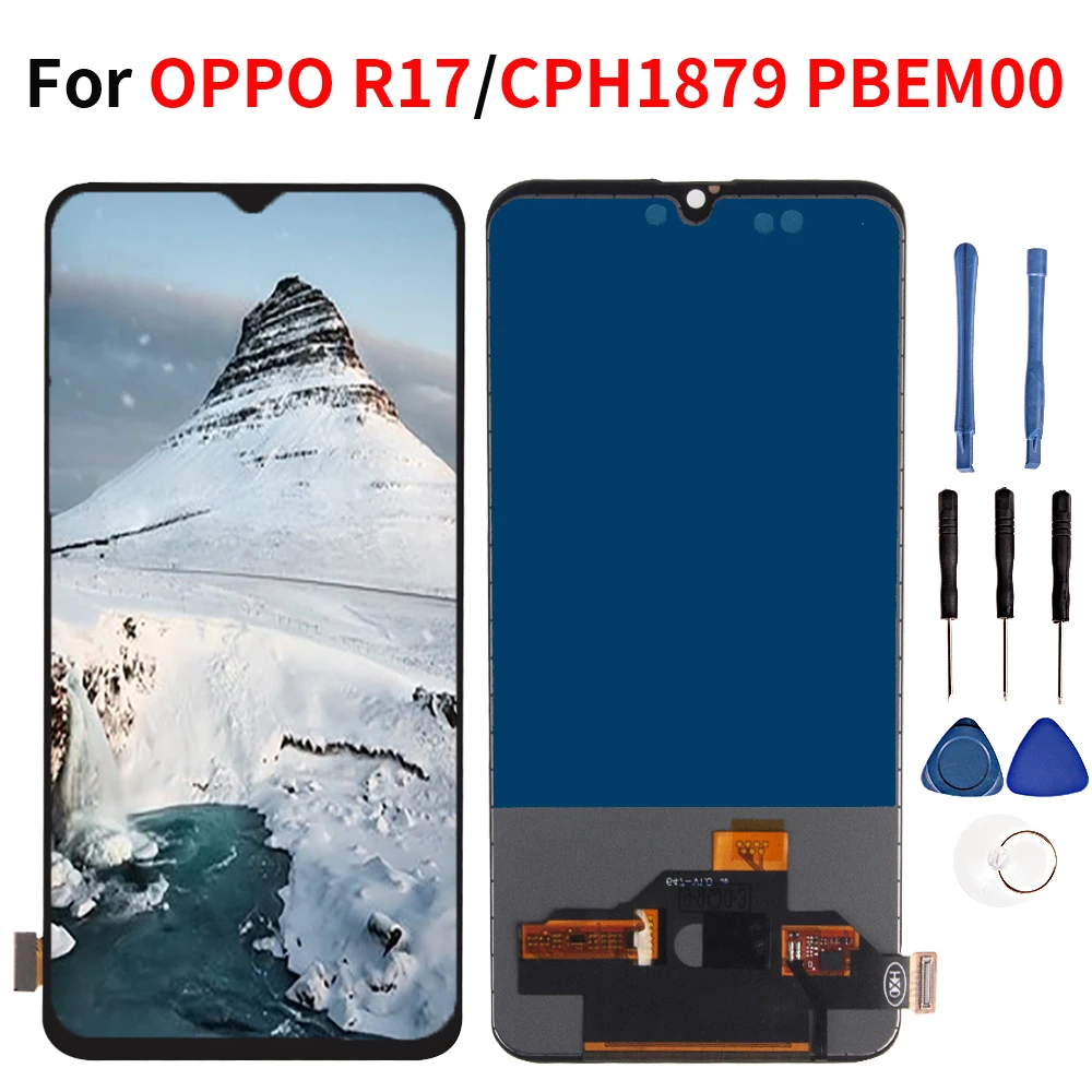 

6.4 " Lcd display For OPPO R17 Lcd display Touch Screen Digitizer Full Assembly Replacement For OPPO R17 CPH1879 PBEM00