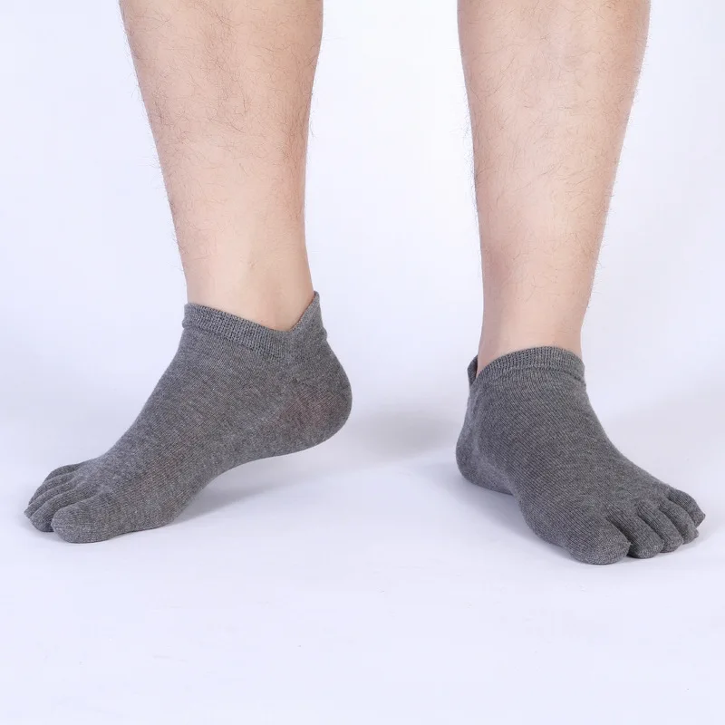 5 Pairs Athletic Sport Toe Socks Cotton Breathable Sweat-Absorbing Deodorant Fitness Running Hiking Travel Boat Sock Five Finger