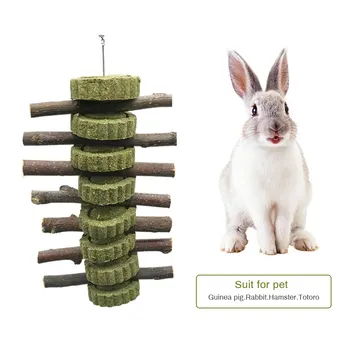

Pet Toys Teeth Grinding Small Animal Rabbit Hamster Chinchilla Teeth Grinding Toys Tree Natural Grasses Cookie Hanging Supplies