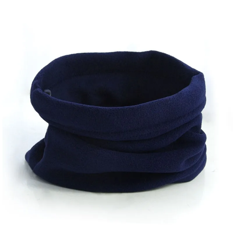 3в1 шапки бини лыжный Снуд шарф для женщин и мужчин тепловой Флисовый Шарф-хомут маска для лица Зимний шарф женский платок на голову шапка - Цвет: Тёмно-синий