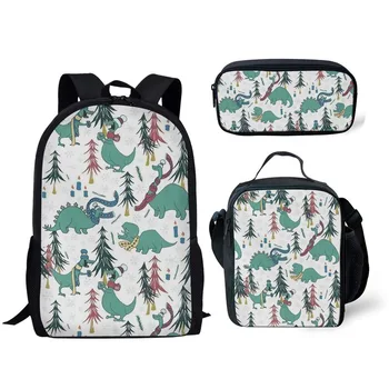 

Hot Kids Bag for School Cartoon Dinosaur Printing 3pcs/set School Bags Children Shoulder Backpack Boys Cool Book Bag