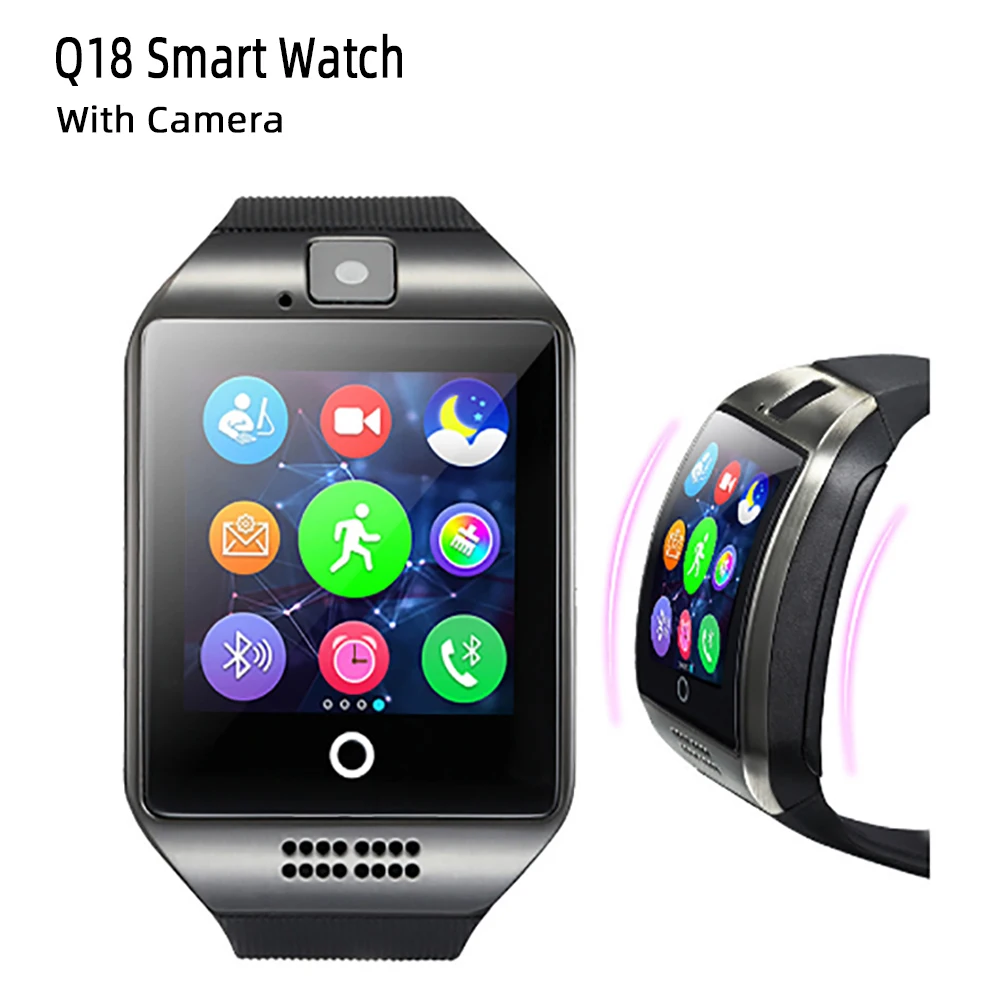 

reloj Q18 Smart Watch Man With SIM TF Card Camera Facebook Whatsapp Twitter Sync Message Dial Call Calenda Smartwartch Android