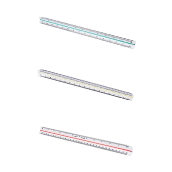

300mm 1:100~1:500 Triangular Metric Scale Ruler For Engineer 12.6 Plastic
