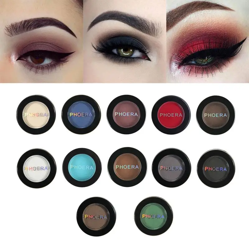 PHOERA 12 Colors Eyeshadow Waterproof Lasting Natural Matte Nude Single Makeup Cosmetic Dropshipping TSLM1 |