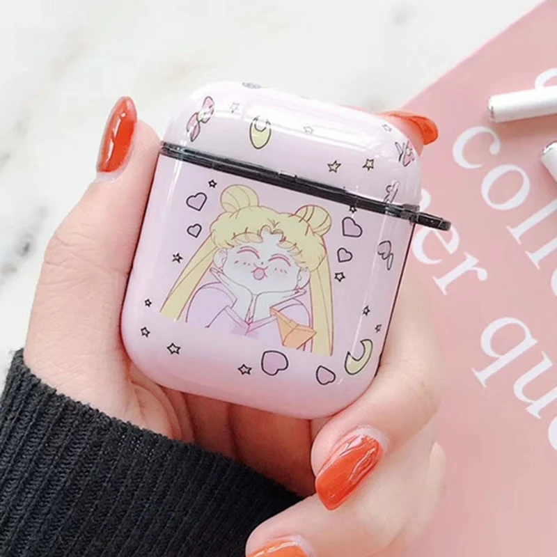 Kawaii милый японский Сейлор Мун чехол для девушек для Airpods прекрасный сладкий Пинки симпатичный солдат Airpods2 Bluetooth наушники чехол