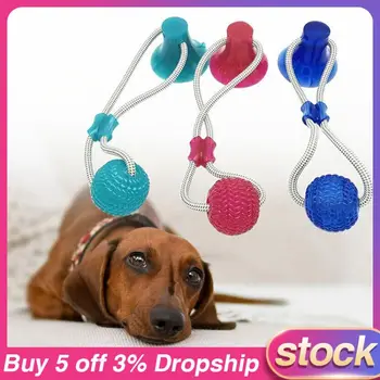 

Dog Interactive Molar Chew Toys Rubber Ball With Suction Cup Teeth Cleaning Tools Dog Teeth Cleaning Pet Supplies Outdoor Train