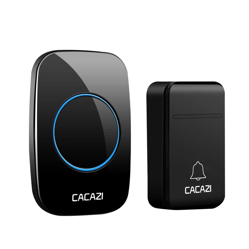 1 button 1 receiver CACAZI без Батарея требуется дома Беспроводной дверной звонок автономным питанием 200 M дистанционного Водонепроницаемый звонок вызова 2 кнопки 3 приемник США Plug - Цвет: 1 button 1 receiver