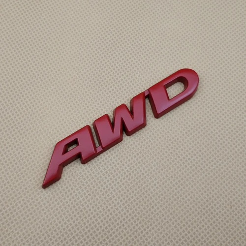 Эмблема автомобиля 4 колеса привода металла AWD значок стикер крыло багажник эмблема наклейка для Honda Toyota внедорожных - Цвет: Red