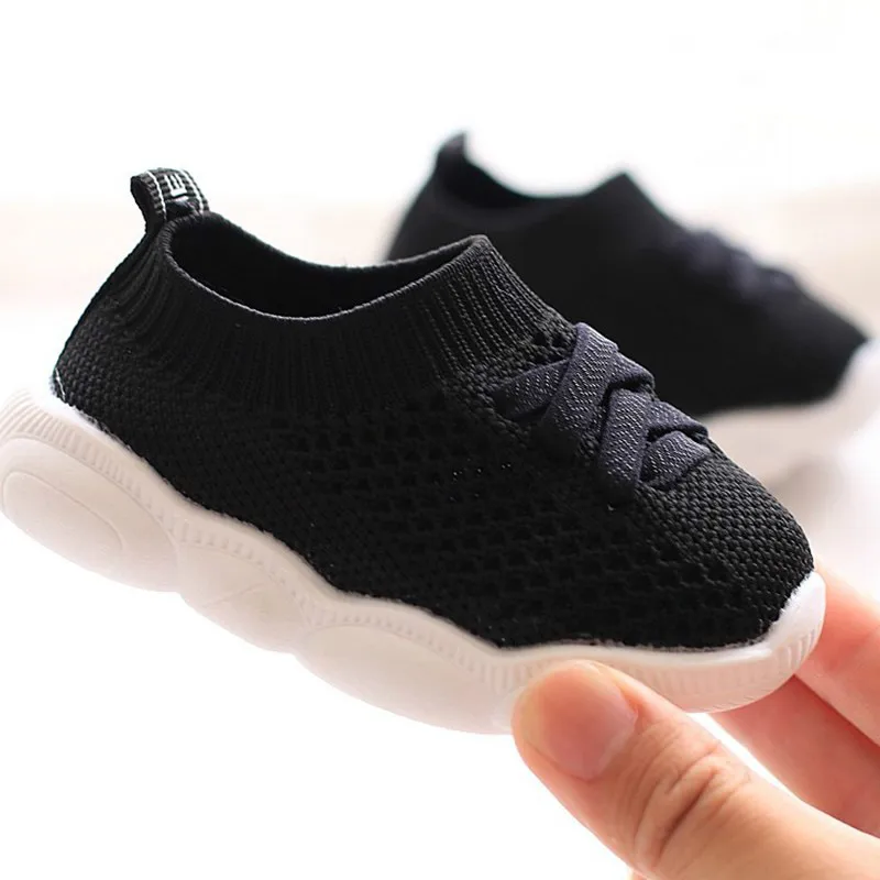 Новая детская обувь для маленьких мальчиков 1-2 лет детская обувь для девочек детская дышащая обувь с сеткой - Цвет: Черный