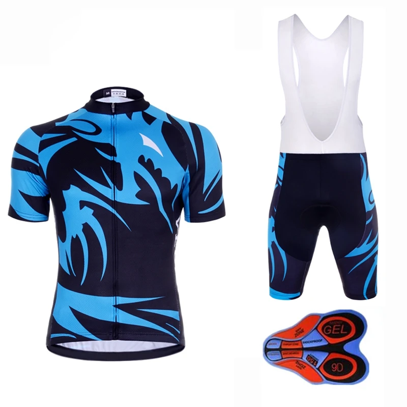men cycling set Женские и мужские велосипедные майки, набор велосипедной одежды, командная одежда, быстросохнущие гелевые комплекты с нагрудником, одежда Ropa Ciclismo uniformes Maillot, спортивная одежда - Цвет: men cycling set