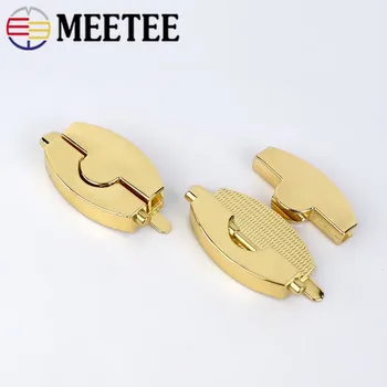 

Meetee 2pcs Metal Bag Clasp Locks Buckle DIY Handbag Accessories Female Bags Decoration Press Lock Craft Material BD468