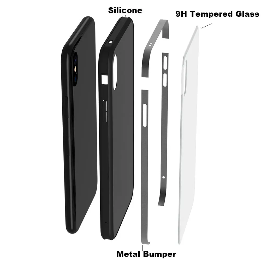 Чехол из закаленного стекла для iPhone 11 Pro Max XS X XR 8 Plus 7 6 6 S, силиконовый бампер, роскошная защитная крышка, красные аксессуары для телефонов
