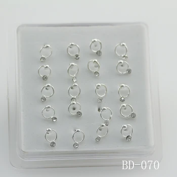 

New Style Silver Nose Studs Nose Ring Classic Delicate Simple Pendant Crystal Nose Jewelry Piercing Temperament Female