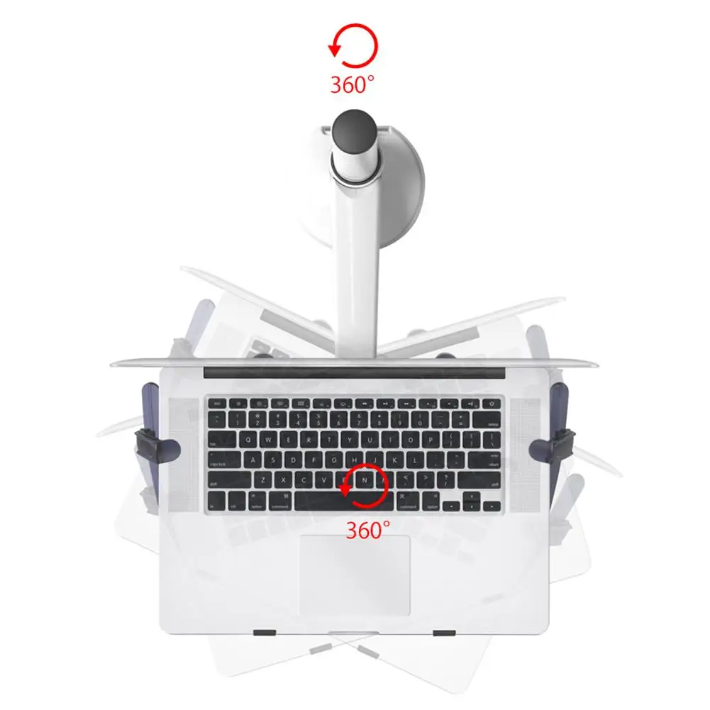 

Silver laptop stand, laptop lift stand, flexible desktop computer with adjustable lever, firm and easy to install, neat