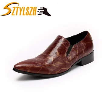 

Luxury Italian Retro Designer Brogue Genuine Leather Slip-on shoes Mens Formal Dress Party Work Office Wedding Shoes Zapatos