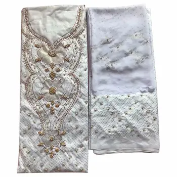 

bazin riche getzner 2019 with lace fabric 5+2yards/lot embroidered fabric latest cotton made for big party Free shipping