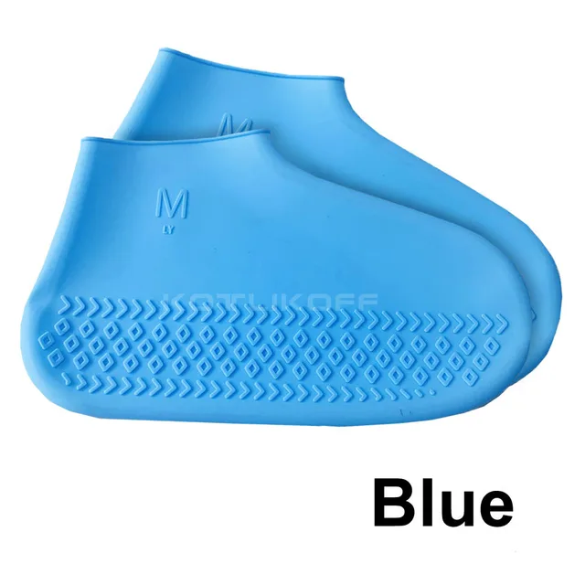 KOTLIKOFF Silicone overshoes Reusable galoshes silicone Waterproof Shoe covers for shoes from rain shoe Overshoes Unisex Blue