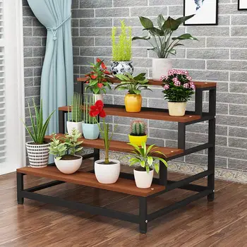 

Garden Shelves For Huerto Urbano Madera Plant Plantenrekken Wood Varanda Stojak Na Kwiaty Outdoor Balcony Shelf Flower Stand