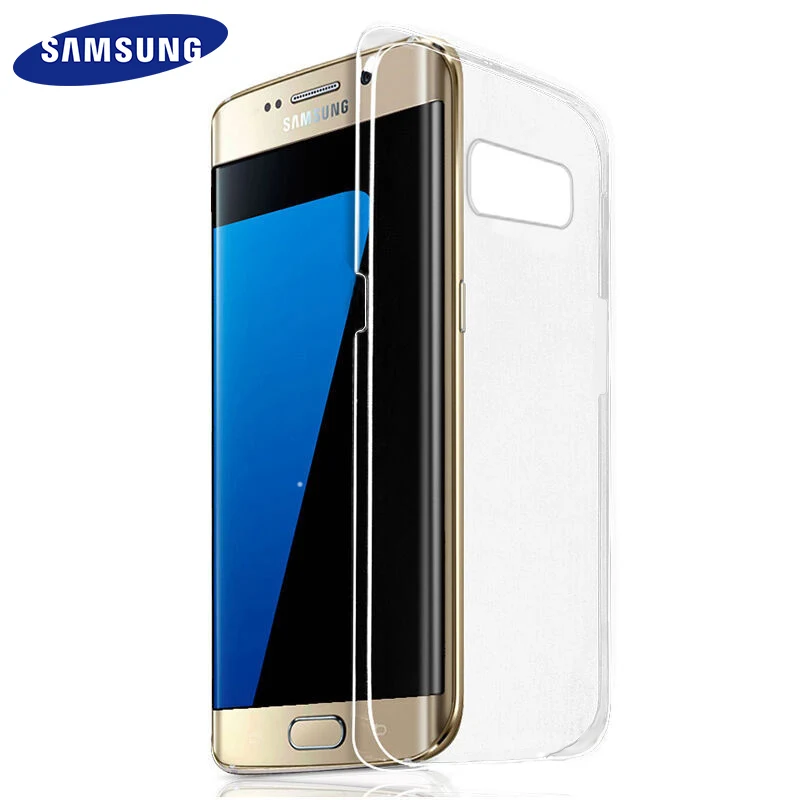 S7 чехол прозрачный плотный чехол Tpu Lcd дисплей samsung Galaxy S7 чехол задняя крышка мягкий кошелек ударопрочный с коробкой - Цвет: s7 case