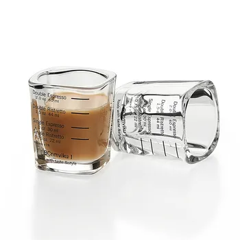 

Square Expresso Cup Thickened Glass Jigger Ounce Cup 60ml Ounce Cup Graduated Measuring Cup Concentrated Cup Espresso Coffee Cup