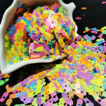 

500g/1000g Nail Love Cup Fluorescence Glitter Sequins (12mm) Ultra-thin Cute Nail Art Glitter Flakes Polish Manicure 3D Decals