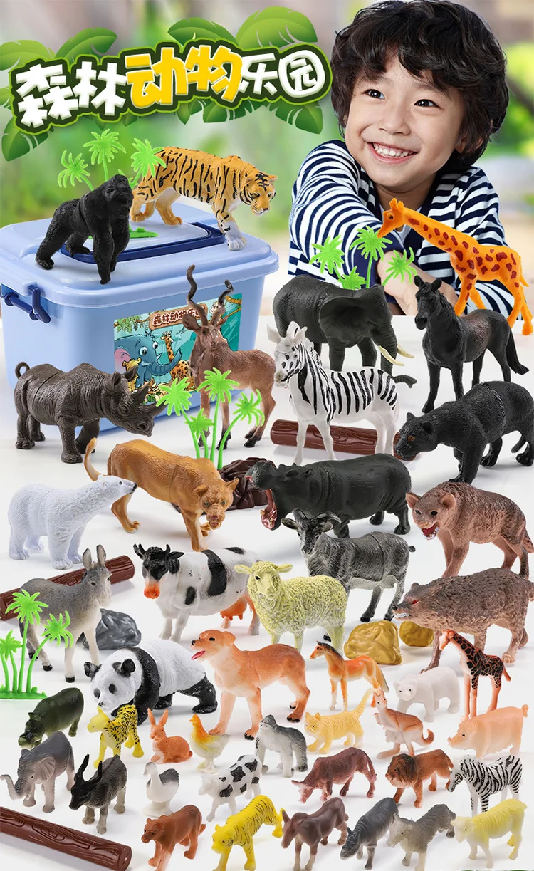 58 шт./компл. модель животного на ферме фигурки Статуэтки Игрушки пластик моделирование лев тигр леопард панда обезьяна лошадь зоо животное кукла подарок