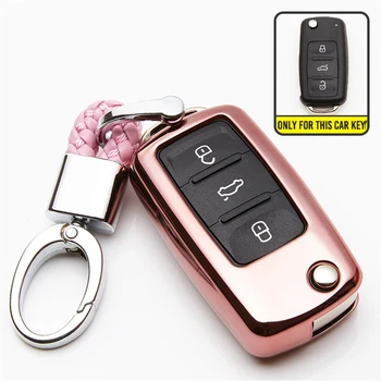 

For Volkswagen New Passat Lavida Tiguan Golf Bora Polo Sagitar TPU Car Key Cover Case For Skoda Octavia A5 Fabia For Seat Ibiza