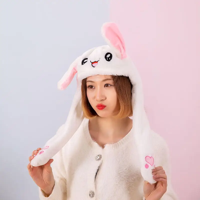 Douyin, стильные плюшевые игрушки знаменитостей, шапка, милая, с ушками кролика, креативная, забавная, надувная, шапка