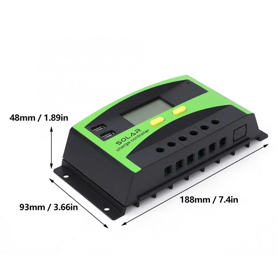 PWM солнечный контроллер заряда 30A 48V регуляторы заряда ЖК-дисплей IP32 28-10AWG