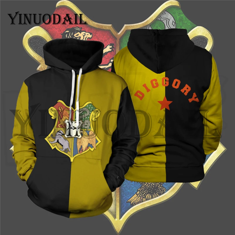 YINUODAIL мужские спортивные толстовки Wizardry 3D Толстовка Хогвартс уличная Косплей Костюм
