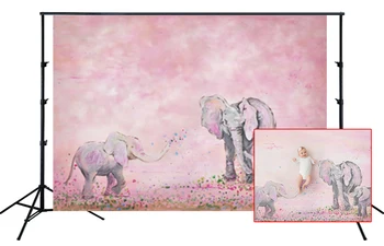 

pink elephant backdrop for professinal photo studio newborn photographical booth photo props background DecorationSM-369