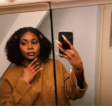 Mishell Rizado corto Bob-pelucas de cabello humano con encaje Frontal 13x4, prearrancado, para mujeres negras, peluca Virgin con ondas de agua profunda