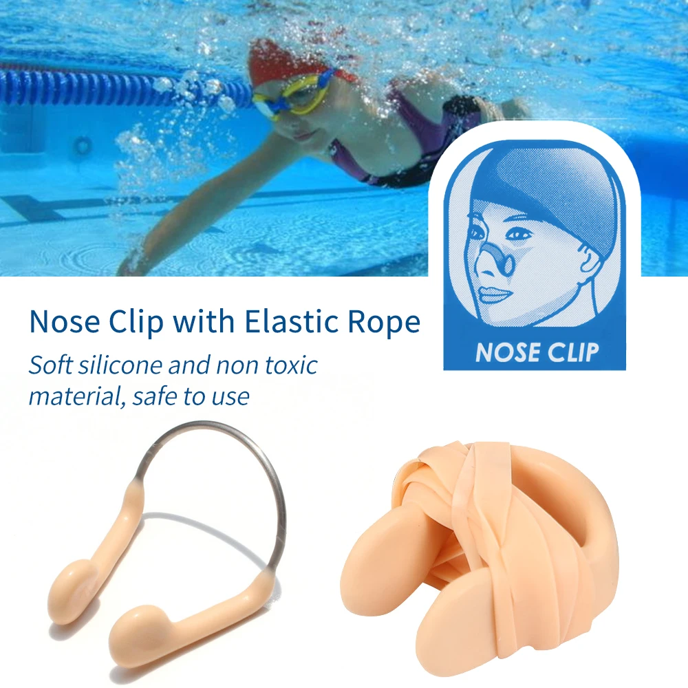 

New Silicone Nose Clip Durable No-Skid Soft Silicone Steel Wire Material Skin Color Swimming Accessories 1 PC/ 10 Pcs