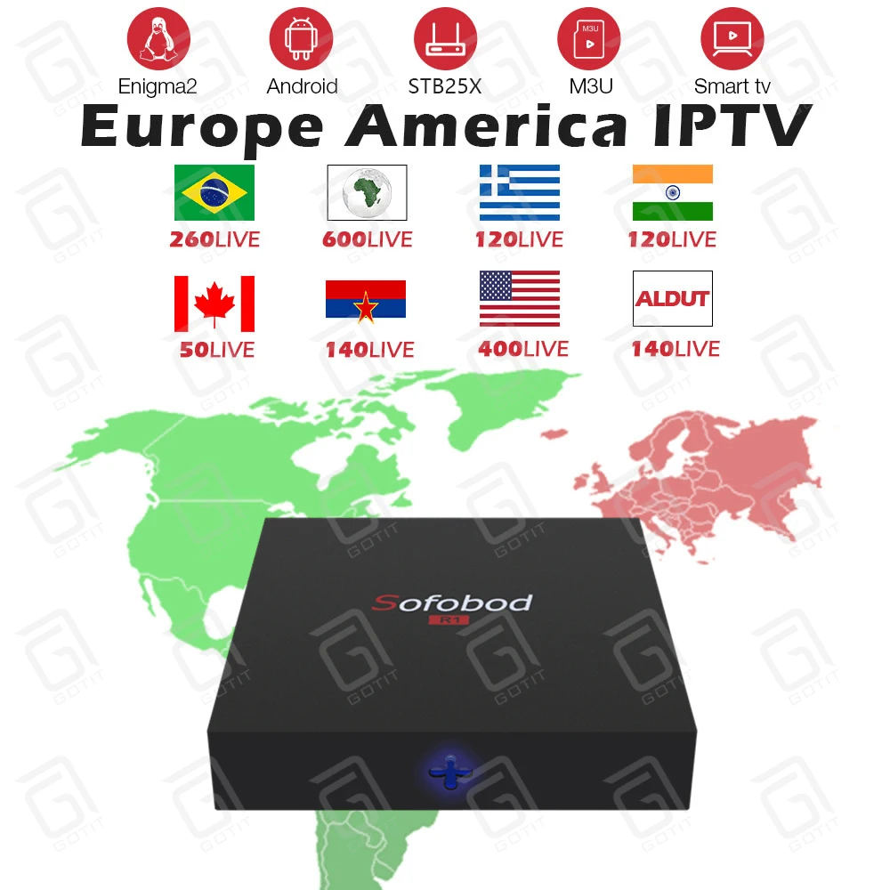 GOTiT мощность IPTV подписка Африканский IPTV США Канада Бразилия для взрослых ExYu Европа IPTV Abonnement M3U Enigma2 PC Smart IPTV STB