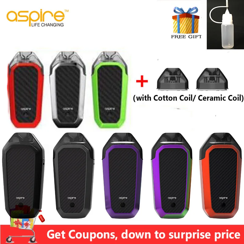 

Original Aspire AVP AIO Kit 700mAh Built-in Battery and 2ml AVP Pod With 1.2ohm Nichrome Coil AVP Vape Kit Electronic Cigarette