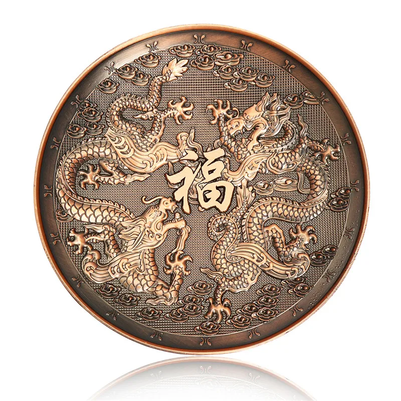 RedDualDragons Ретро 5 отверстий лотоса ладан горелки дракон ладан держатель палка конус тарелка-кадило буддизм 2 цвета украшения дома и офиса ремесло - Цвет: RedDualDragons