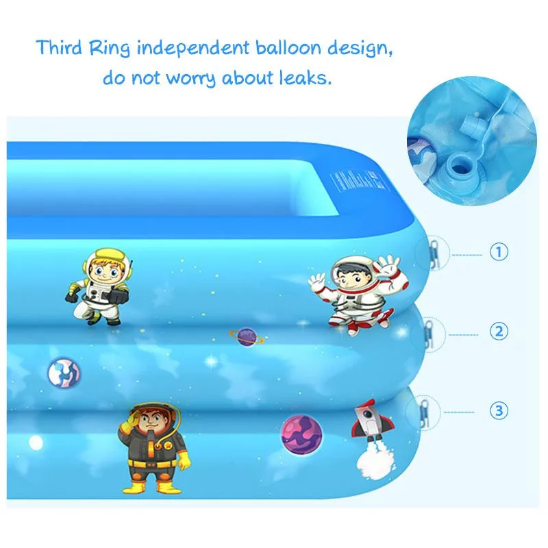 120/130cm Inflatable Swimming Pool Square Kids Children's Home Use Paddling Pool Portable Foldable Children Baby Bathing Tub