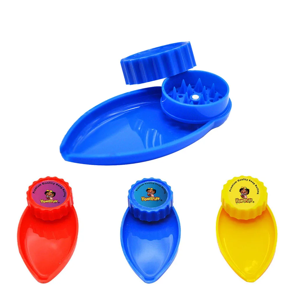 

Premium Plastic Smoking Herb Grinder Tray 2 layers of 40MM Magnetizing Tobacco Grinders & Roll Combo All In One Smoke Pipes
