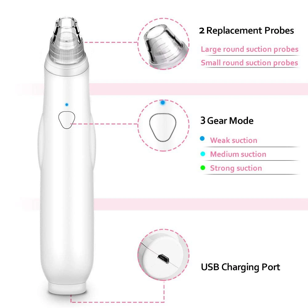 Вакуумные наконечники для удаления угрей-Электрический Очиститель отверстий перезаряжаемый экстрактор угрей для лица Глубокое Очищающее Средство от акне Comedone P