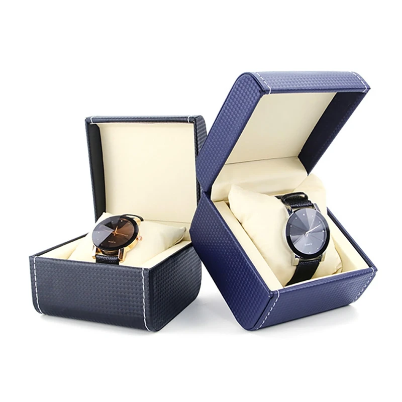 

Premium Single Watch Box Holder Organizer Grid PU Storage Boxes Jewelry Bracelet Gift Case