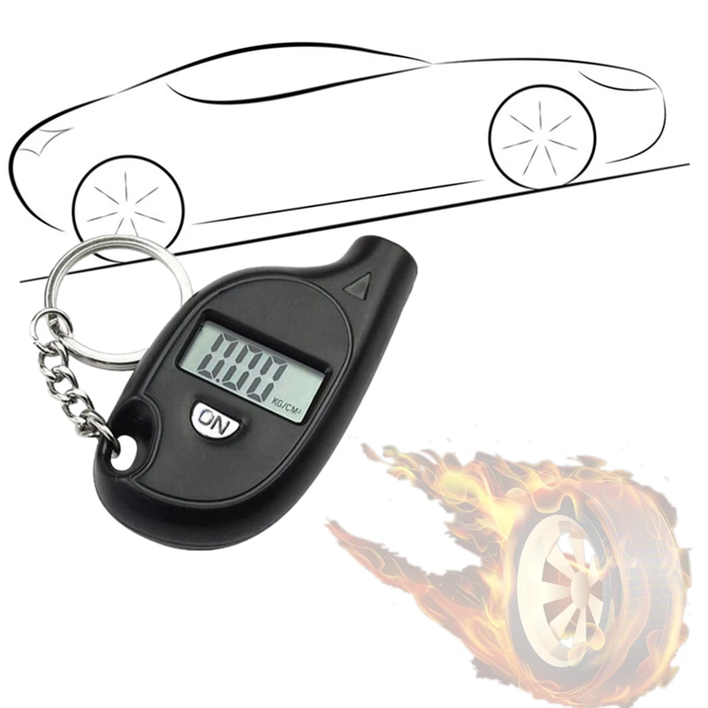 Mini Keychain Style Tire Gauge Digital Lcd Display 2150 Psi Car Tyre Air Pressure Tester Meter