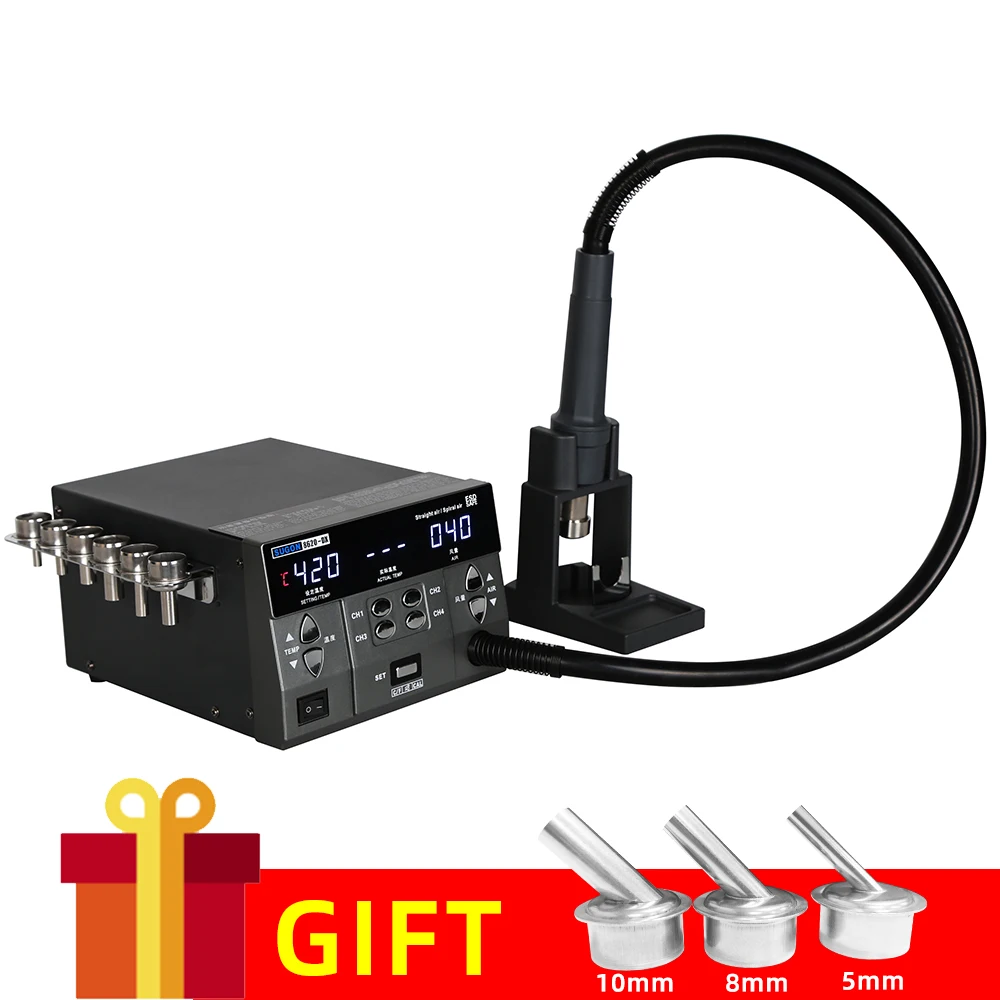 US $194.98 SUGON 8620DX 1000W Hot Air Rework Station Microcomputer Temperature Control BGA Rework Station Curved Nozzle Welding Repair