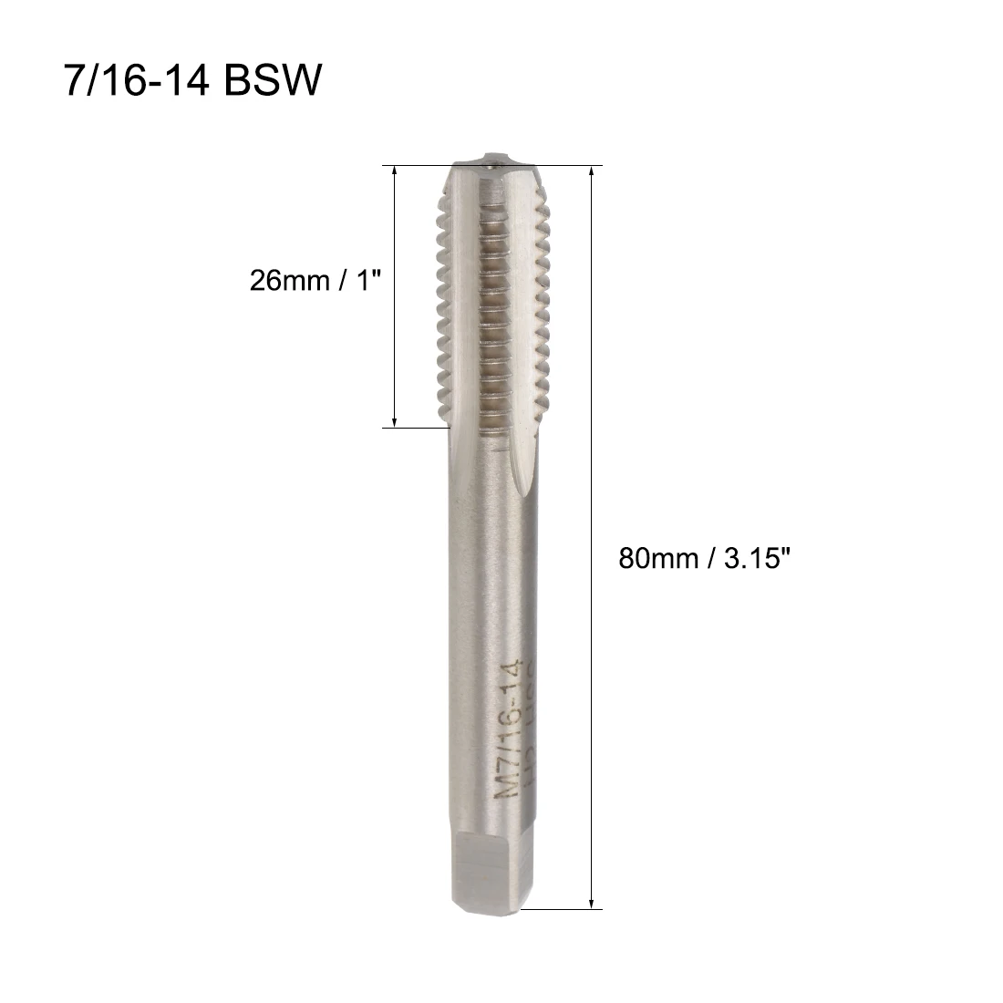 Uxcell Imperial машинный кран BSW шаг резьбы 3-4 прямые флейты H2 высокоскоростной стальной винт резьбовые краны сверла для резки