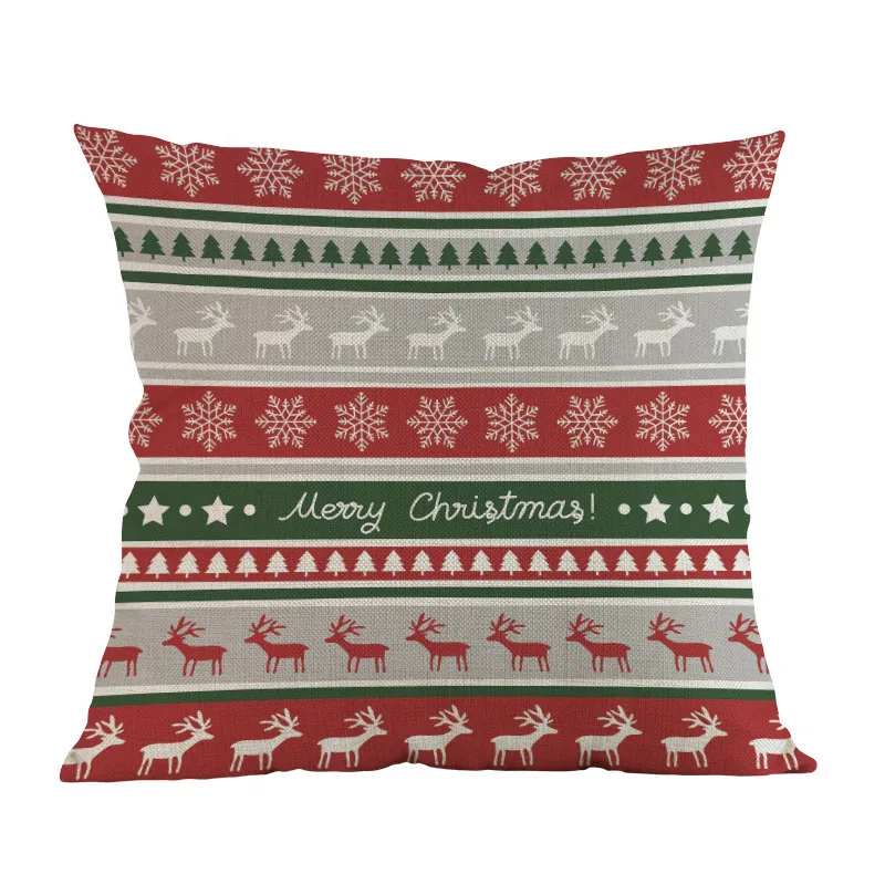 Рождественская Подушка с мультяшными животными и геометрическим узором