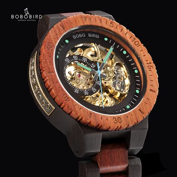 

Relogio Masculino BOBO BIRD Mechanical Watch Men Wood Wristwatch Automatic часы мужские relojes para hombre Custom Gift Dropship
