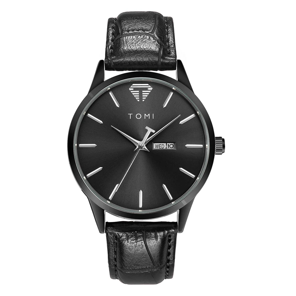 New Fashion Mens Watches Leather Strap Watch For Men Women Casual Quartz Clock Display Week/ Date Couple Watch Relogio Masculino
