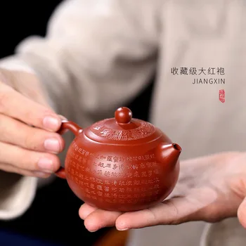 

Authentic yixing teapot pure handpainting dahongpao ni kung fu kettle