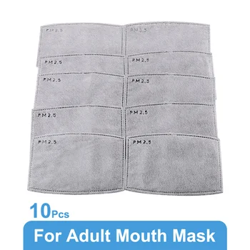 

10pcs PM2.5 Anti Dust Protection Mask Filter Paper Windproof Activated Carbon Filter Adult Kids Mask Anti Haze Cotton Mouth Mask