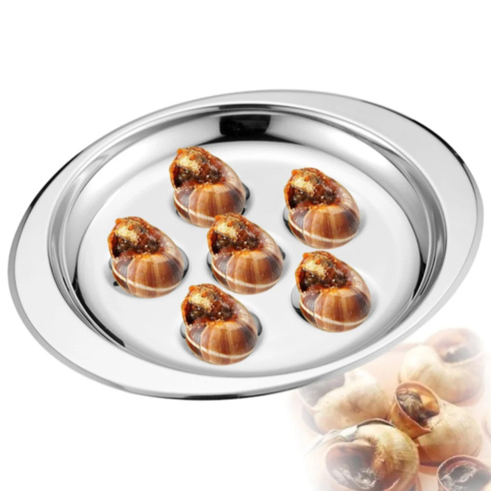 Жаростойкая нержавеющая сталь Ресторан Escargots Улитка пластина легкая чистая посуда Кухня отель легкий сервер блюдо дома